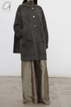 Mutedance 24 Autumn and Winter Scarf Buttoned Jacket Series MD-MD24FW08-olive green MD24FW07